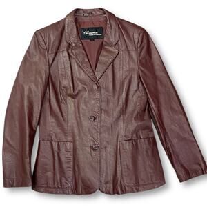 Vintage Wilsons Leather Burgundy Blazer Jacket Genuine Leather